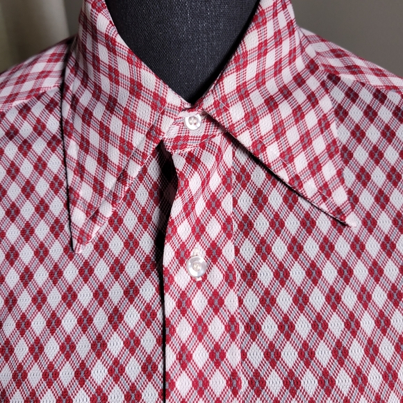 VINTAGE 70'S PLAID DAGGER COLLAR BUTTON DOWN SHIRT - Picture 10 of 10